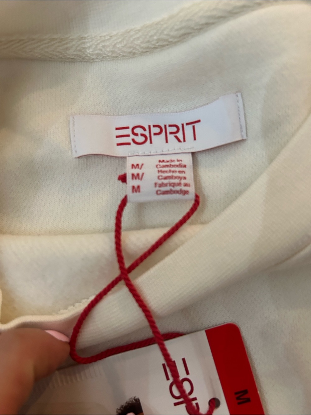 Esprit White Crewneck Sweatshirt with Multicolor Logo - Picture 2 of 3